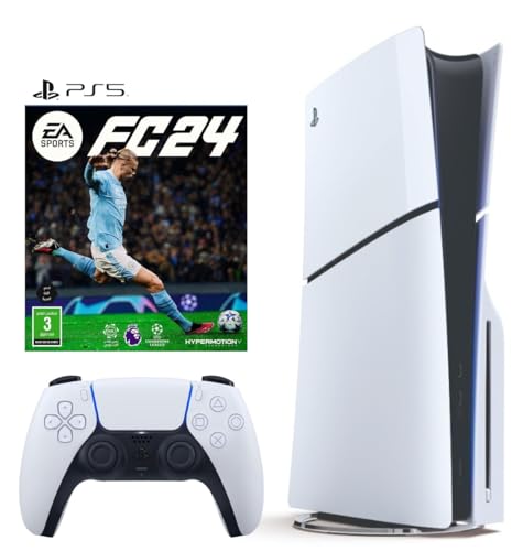 PlayStation 5 With Blu-Ray Disc Console (SLIM) Bundle With FC 24 PS5 EA SPORTS (KSA Version)