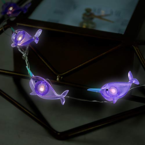 Brooklyn Lighting Company 12 Foot Led Wire Lights Strip With 36 Narwhal Shaped Bulbs Battery Operated String Lights (12Ft, Narwhal) #TOP6