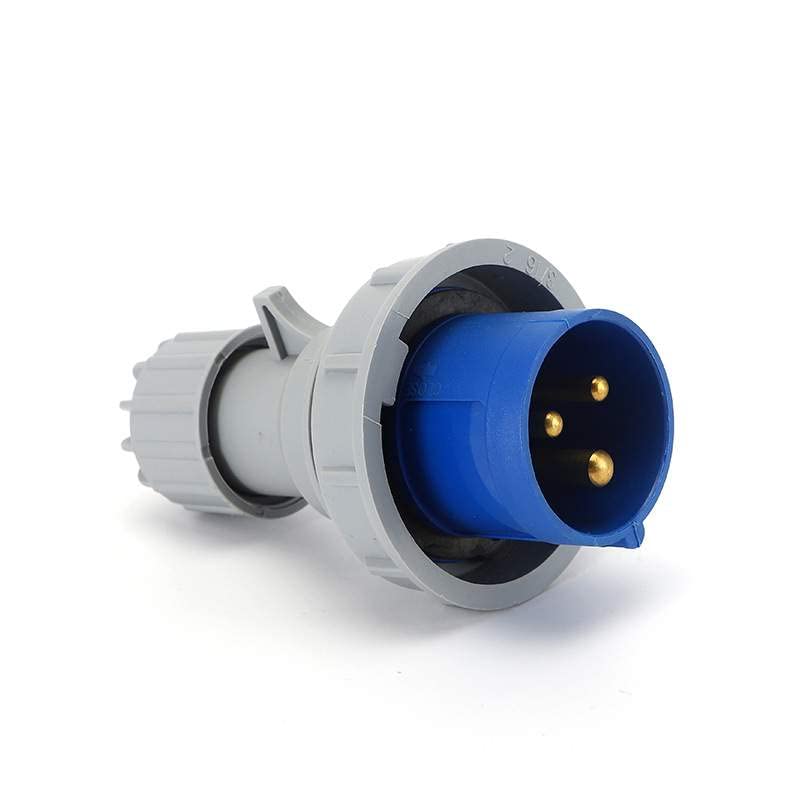IEC60309 Waterproof CEE Industrial Connector Plug 3Pin 16A 250V 2P+E IP67 Cable Mount (Type-1