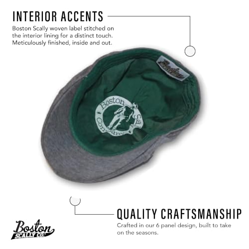 Image of The Original Boston Scally Cap - The Dubliner Newsboy Flat Cap - 6 Panel Cotton Fitted Hat for Men