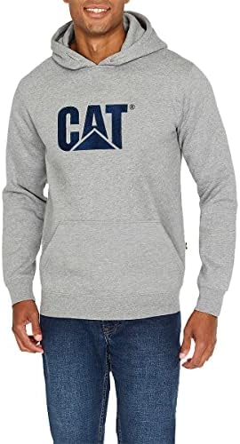 Caterpillar Men’s Hoodie, Long Sleeve Embroidered pullover sweatshirt for men - Gray