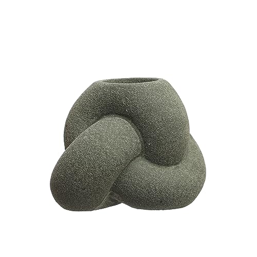 Bloomingville Stoneware Tealight/Taper, Sand Finish, Green Candle Holder
