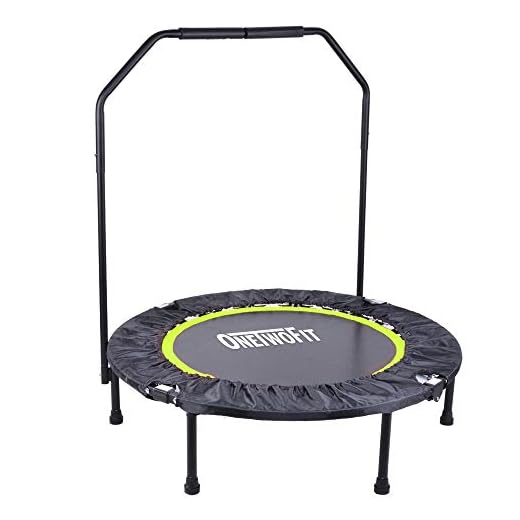 ONETWOFIT Trampolín, Trampolín Plegable Pequeño Fitness de 40 Pulgadas con Mango para Uso en Exteriores e Interiores, Adecuado para niños Mayores de 8 años y Adultos, Capacidad de Peso: 150 kg OT087