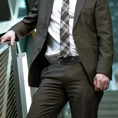 Garneck Men's Leather Ratchet Belt Replacement Strap - Pattern - Versatile Leather Belt Strap for Women and Men No Buckle Design for Everyday Use and Stylish Outfits2