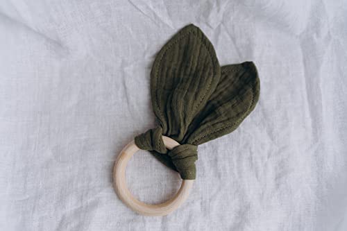 Little Babes 100% Organic Cotton Muslin Crib Sheet | Fitted Crib Sheet For Standard Crib Mattress Or Toddler Mattress | Breathable Sheets |Neutral Crib Sheets| Included: Bunny Comforter| Olive Green #TOP5