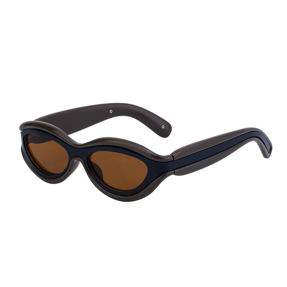Cat Eye Damen Sonnenbrille Halbmetall Farbverlauf Spiegel Brillen Herren Punk Sonnenbrille Shades UV400