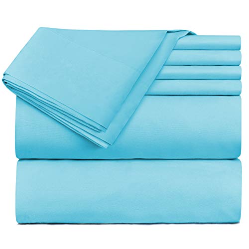 Twin Size Sheets – 3 Piece Twin Beach Blue Bed Sheet Set - Hotel Bed Sheets - Soft Microfiber Sheets - Easy Fit 8" to 14" Deep Pocket Fitted Sheets - 3 PC Sheets Twin Sheets - Bright Blue - Image 4
