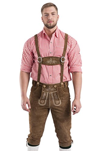Schöneberger Trachten Couture Aleman Lederhosen marrón - Trajes bávaros Masculinos con pantalón - Pantalón Oktoberfest (46, marrón Claro) Cover