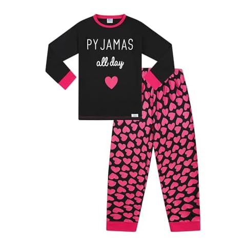 Girls Cotton Long Pyjamas with Hearts Cover