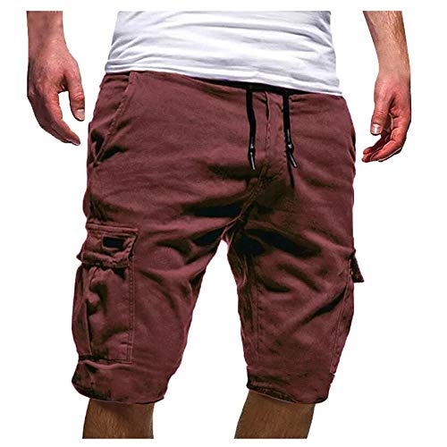 MMUJERY Pantalones Hombre-Pantalones Cortos Hombre-Pantalones Cortos de poliéster para Hombres-Pantalones Cortos Casual para Hombre-Pantalones de Trabajo Hombres-Pantalones Multibolsillos Hombre