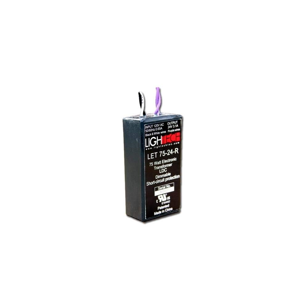 Lightech LET-75R-120/24 Traditional / Classic 75w Class 1 Electronic Transformer, Black