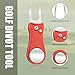Mile High Life All Metal Foldable Golf Divot Tool with Pop-up Button & Magnetic Ball Marker (Red Bone)