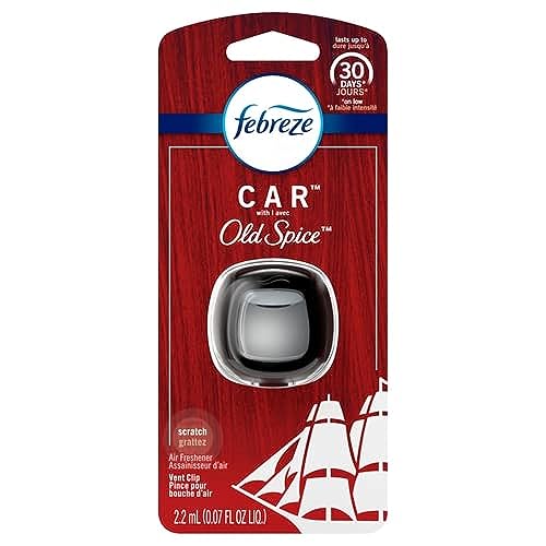 Image of Febreze Car Odor-Eliminating Air Freshener Vent Clip, Original Old Spice Scent, 1 count
