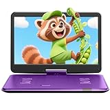 Surfola ポータブルDVDプレーヤー 液晶 15.6インチ超大画面、6時間連続再生、CPRM対応 リージョンフリー、 USB SDカード対応 AV入出力 TV同期可能 、 レジューム機能 お年寄りや子供向き SD05【ブルーレイ非対応】パープル