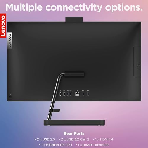 Image of Lenovo IdeaCentre 3 AIO Desktop - 27 inch inch Touch FHD Display, Intel Core i7-13620H, 32GB RAM, 1TB SSD, Integrated 5MP Webcam, Wi-Fi, Bluetooth, Windows 11 Pro, Includes Wireless Keyboard & Mouse, Black