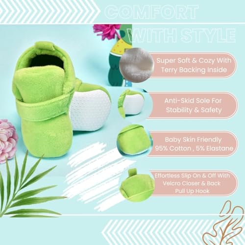 Image of Neska Moda Baby Boys & Baby Girls 6 to 12 Months Velvet Booties