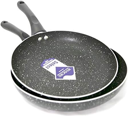 2–Piece Non-Stick Frying pan Set Select 24 cm & 26 cm Granite Collection (Twin Pack) (Black)