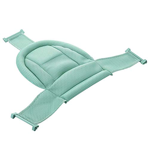 Image of Baby Bath Net Cross Non-Slip Newborn Seat Bathtub Holder Sling Shower Support Sit & Lie Universal for 0-3 Years (Bathtub not Included) (Blue)