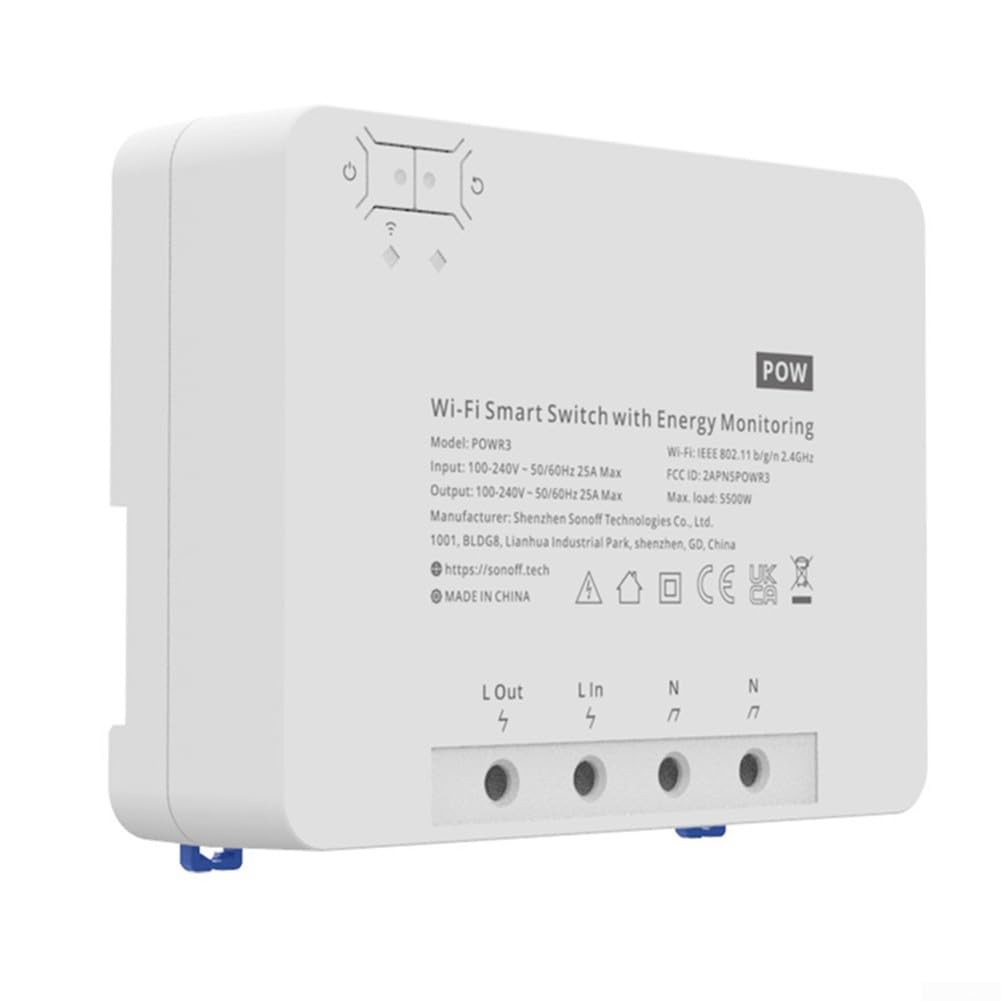 Interruptor inteligente WiFi 25 A medición de energía para Alexa