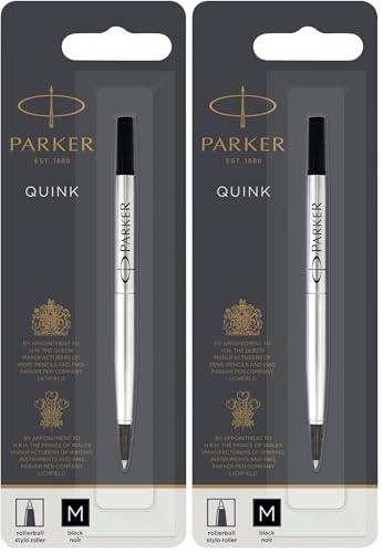 Parker Nachfüllmine für Rollerball mit mittlerer Spitze | schwarz (Packung mit 2)