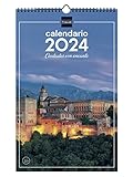 Finocam - Calendario 2024 Imágenes de Pared Espiral para Escribir Enero 2024 - Diciembre 2024 (12 meses) Ciudades Español