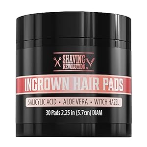 Viking Revolution Ingrown Hair Pads – Remover AHA Treatment for Bikini Area Exfoliator After Shave Women with Aloe Vera, Witch Hazel and Salicylic Acid (30 Pads)
