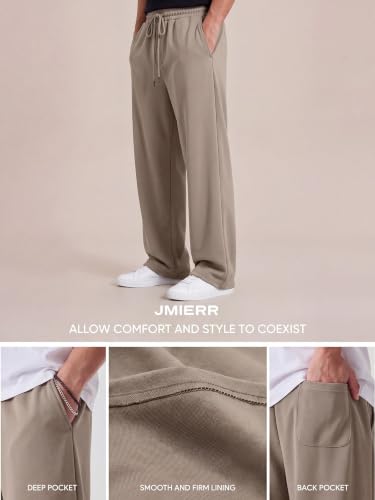 Image of JMIERR Men's Casual Baggy Pants Lightweight Wide Leg Lounge Travel Pants Streetwear with Pockets