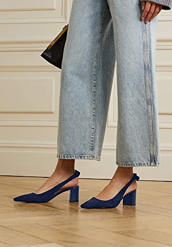 Image of Juliet Holy Womens Pumps Pointed Toe Slip on Slingback Cute Bowknot Classic Chunky Block Heels