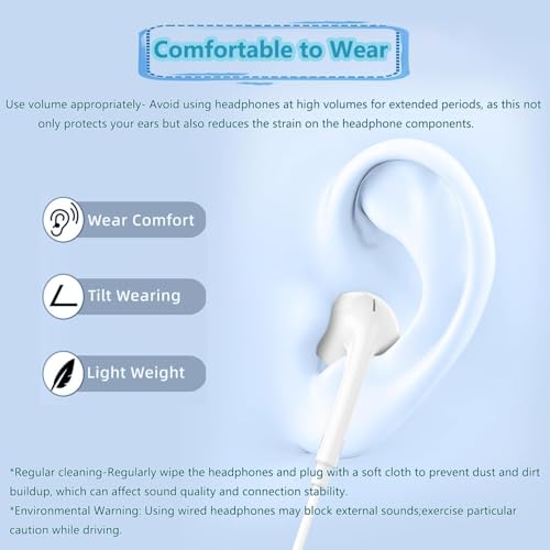 Image of GIANAC Wired Earphone Bluetooth with Lightning Connector, [MFi Certified] with Microphone Volume Control Music and Calling Headphones Compatible for iPhone 14 /13 /12 /11 /SE /X /XR /XS Pack of 2