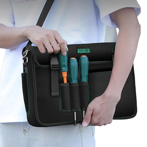 Bolsas de herramientas para hombres, bolsa organizadora de herramientas, Bolsa de herramientas para varias herramientas, Bolsa portátil de organización de herramientas para electricistas, lona con Bas