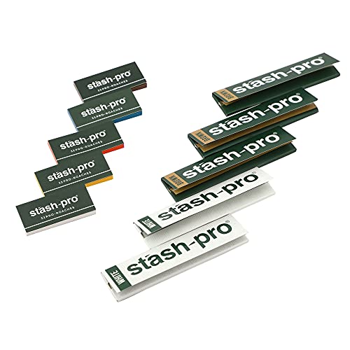 Image of Stash-Pro Smoking Rolling Paper, 3 Pieces with White Smoking Rolling Paper, 2 Pieces with 5 Roach Books, Brown