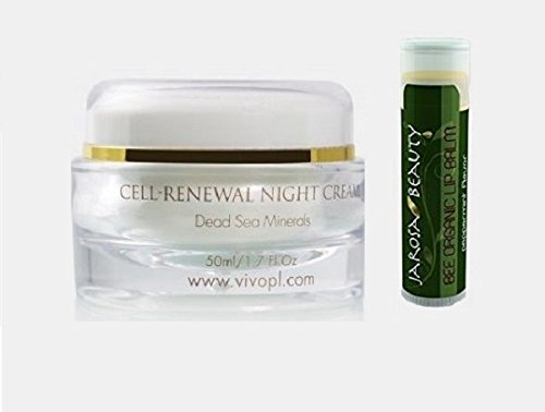 Vivo Per Lei Dead Sea Minerals Cell-Renewing Night Cream 1.7 fl.oz./50 mL with a Jarosa Bee Organic Peppermint Lip Balm