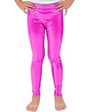 MOMOTIGER Girl's Leggings Metallic Mystique Leggings 80s Outfit for Girls neon Glitter Sequin Pants Glitter Tights