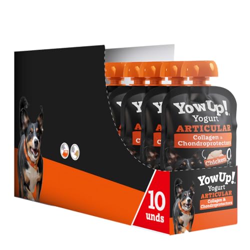 YowUp! Yogur Articular para Perros | con Colágeno y Condroprotectores | Sabor Pollo, Sin Lactosa ni Azúcares, Bajo en Grasa | Pack 10×115 g — Articulaciones Fuertes y Movilidad Protegida