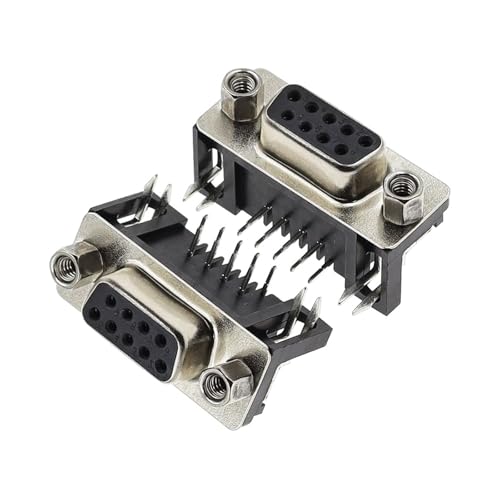 Conector de 9 pines db9 hembra para montaje pcb terminales rs232 doblados 90 grados