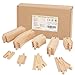 Wooden Train Tracks 24 Piece Set, Track Expansion and 9 Distinct Pieces - 100% Compatible with All Major Brands Including Thomas Wooden Railway System