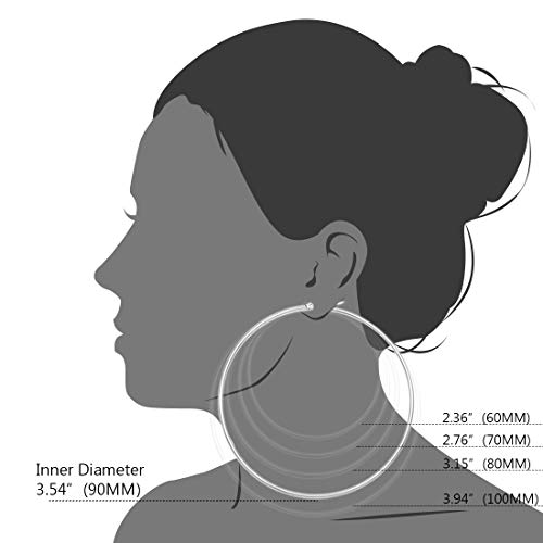 Huge Gold Hoop Earrings for Women - Plated Stainless Steel, 70-100mm Large Hooped Earrings2