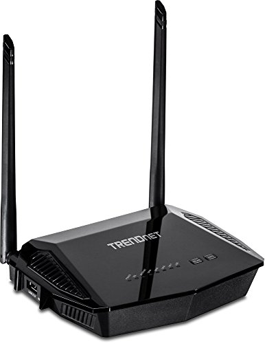 TRENDnet N300 Wireless Ads 2+ Modem Router, 4 X 10/100 Mbps LAN Ports, 1 X RJ-11 Port, Pre-Encrypted, TEW-723BRM, Black