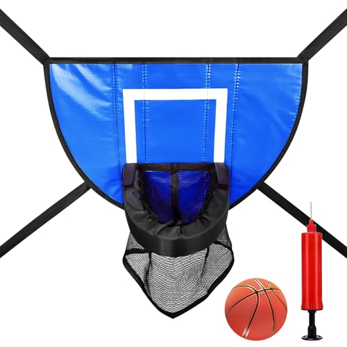 Trampolin Basketballkorb, Universal Mini Basketballkorb, Abreißrand zum Eintauchen Trampolin Basketballaufsatz mit 1 Mini Basketbällen,Trampolin Zubehör für Kinder Erwachsene Innen und Außenbereich