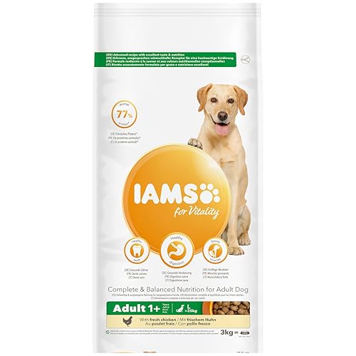 IAMS Alimento seco para Perros de Razas Grandes con Pollo Fresco, Comida Seca para Perros Adultos de más de 1 año, 3 kg