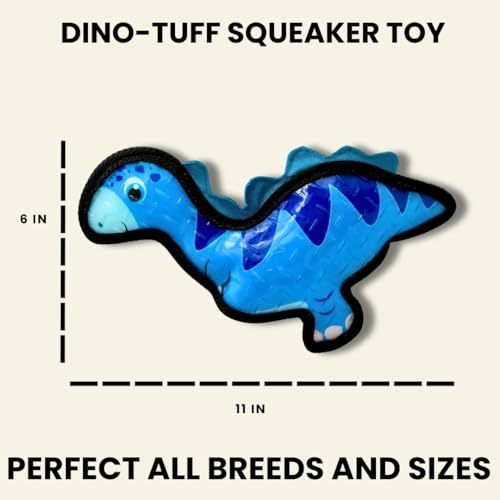 Juguete Squeaky Dinosaurio Mediano para Perros Azul miniatura 3