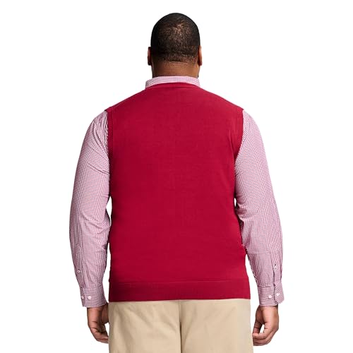 Image of Izod Men's Big and Tall Premium Essentials Solid V-Neck 12 Gauge Vest Pullover