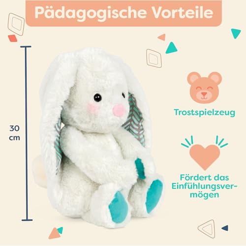 B. toys - Happyhues - Peppy-Mint Bunny - Plüschhase - Superweiches Plüschtier - Plüschtier für Babys, Kleinkinder, Kinder - Waschmaschinenfest - 0 Monate +