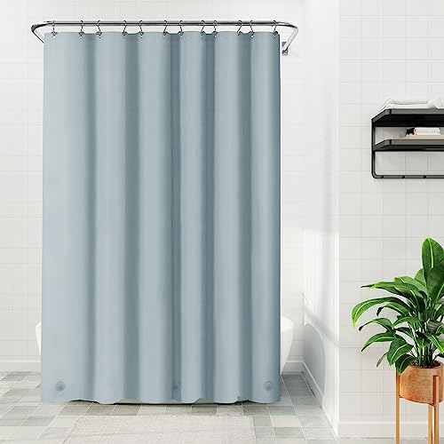 Image of Barossa Design Shower Curtain Liner - Premium PEVA Shower Liner for Bathroom, BPA & PVC Free, No Chemical Smell, Lightweight Standard Size Bath Curtain with 3 Magnets, Metal Grommets - Stone Blue