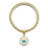 DIYthinker Damen Papier Falten Boot Ozean-Liebe Meer Segeln goldene Armband Laufende Anhänger Schmuck-Kette