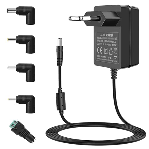 Adattatore di alimentazione CA a DC 1A 18V, caricabatteria EU adatto per 18 Volt (0.1A 0.15A 0.2A 0.25A 0.3A 0.4A 0.6A 0.7A 0.8A 0.9A) 100mA ~ 1000mA, per Logitech Squeezebox Wi-Fi Internet Radio.