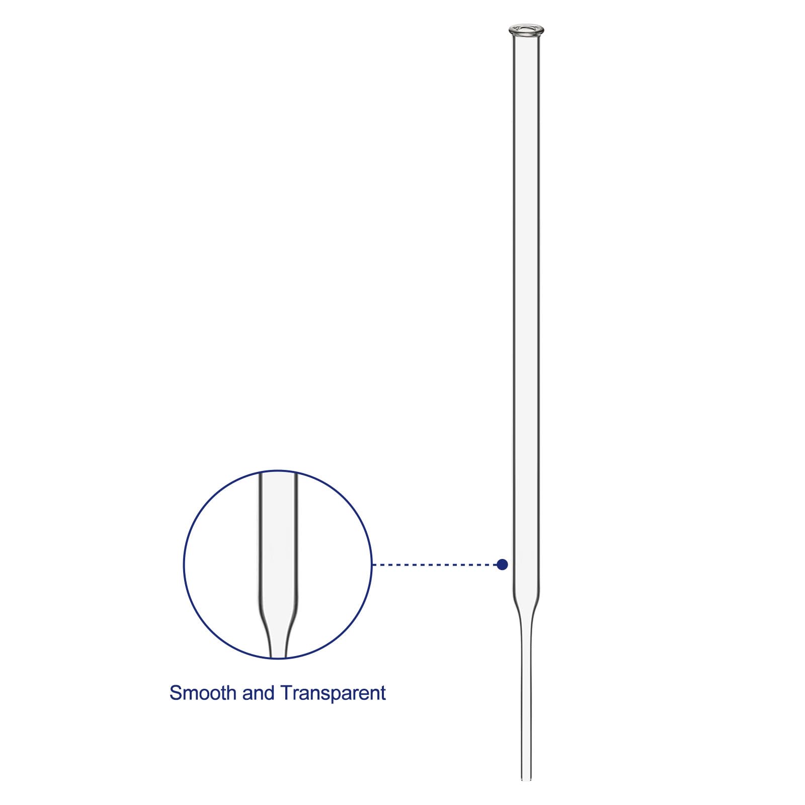 Labasics Pipetas de Vidrio sin Graduación para Laboratorio, Transferencia y Mezcla de Líquidos, para Experimentos Científicos y Aplicaciones de Laboratorio (Paquete de 50), 3ml