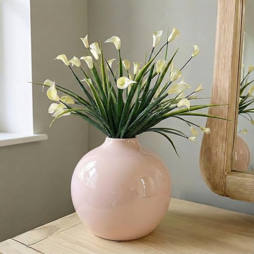Willowy 7.5 Inch Beige Porcelain Vase with Glossy...