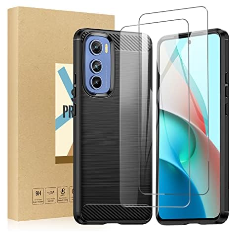 SCL Case for Moto Edge 30 Case and Screen Protector for Motorola Edge 30 Tempered Glass [2 Pack] + Cover, Anti-Scratch TPU Protective Cover, Anti-Fingerprint Cover