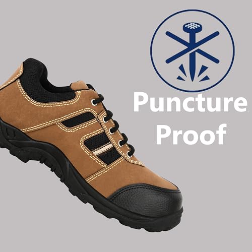 Image of ELECANT Lace-up Steel Toe, PVC Sole and Rexine Upper Black Safety Shoes for Construction, Factory and Industrial Work||Safety Shoes for Men